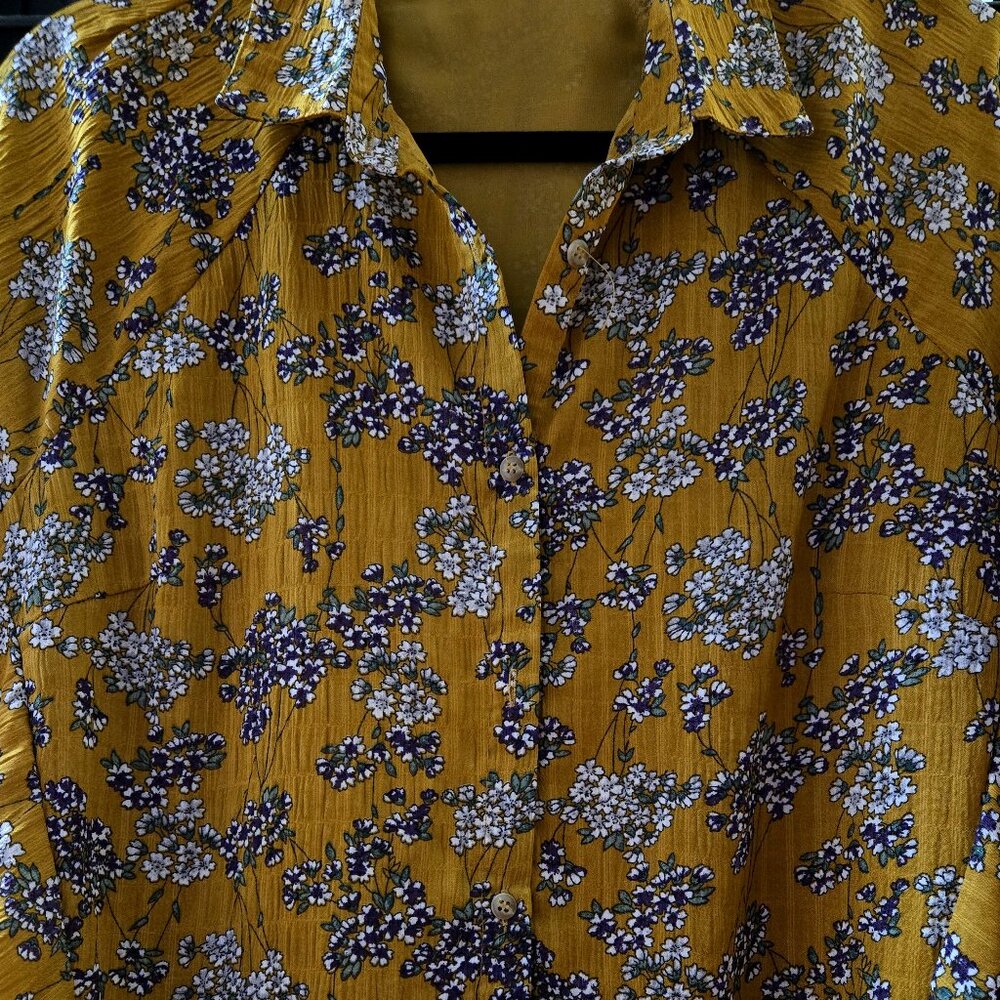 UMGEE SLING TOP w/LACE UNDERLAY (MUSTARD) (NWT)